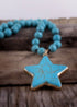 Boho Necklace, RH Turquoise White Blue Natural Stone